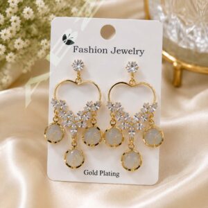 Premium Heart Design Crystal Earrings for Women
